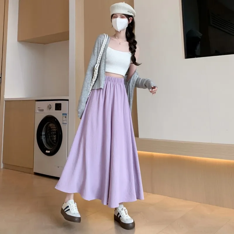 Hose mit weitem Bein, Jogger, Damen-Baumwolle, Herbst-Flanell, plissiert, gebändert, Stickerei, klassisch, vertikal, englischer Stil, Altgoth Ins