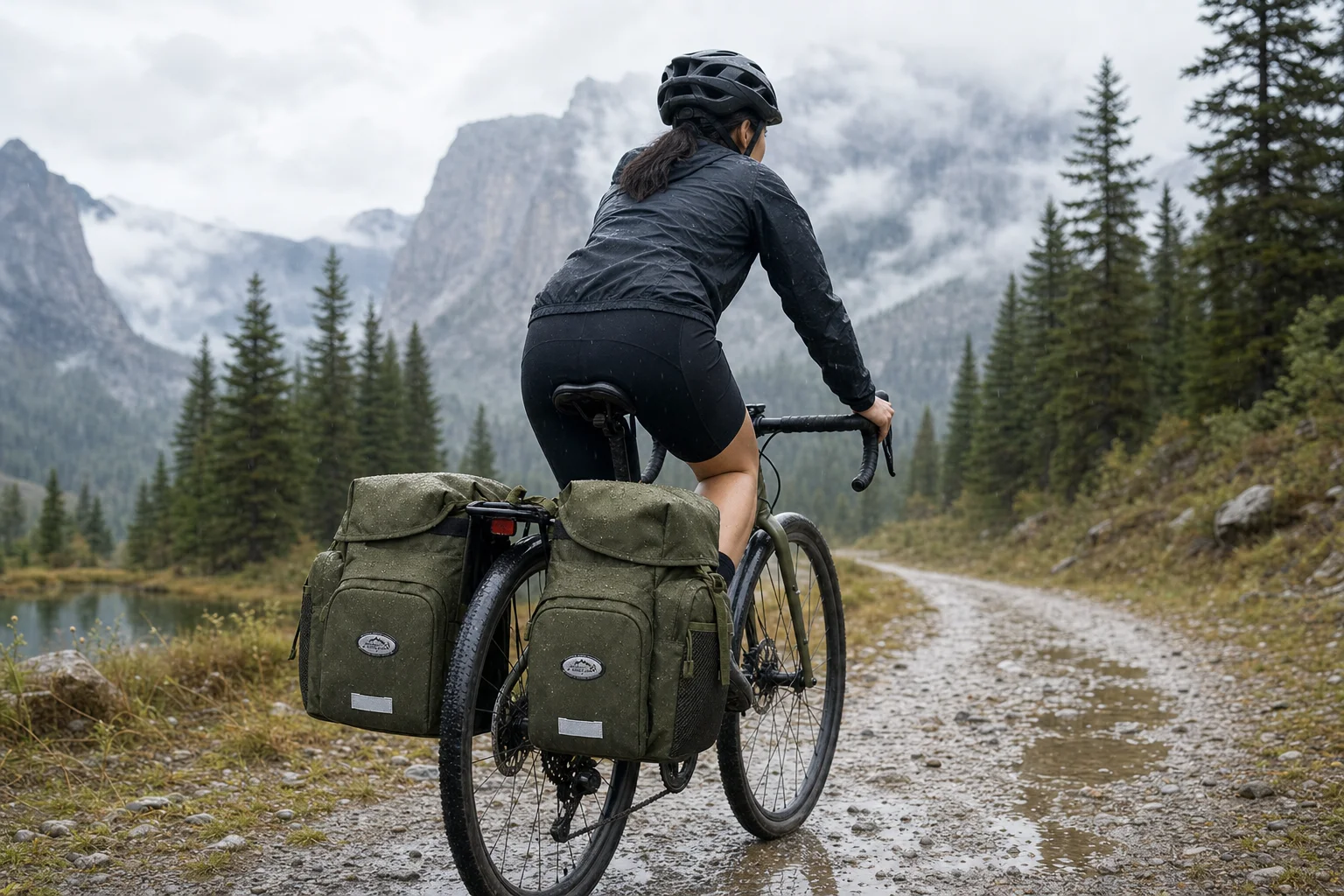 Large Waterproof Bike Pannier for Long Touring, Rear Rack Cargo Bag with Rainproof Cover, Scratch Resistant Sturdy Durable