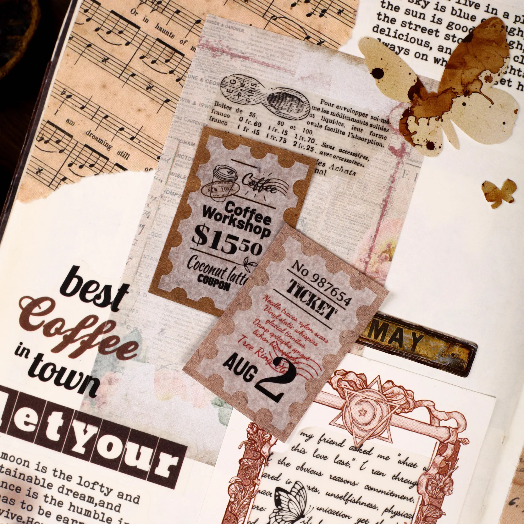 25mm * 2m Post Trace Catalog Series Retro Ink Style Washi Tape Creative Handbook DIY Scrapbook Handmade Aesthetic Decoration