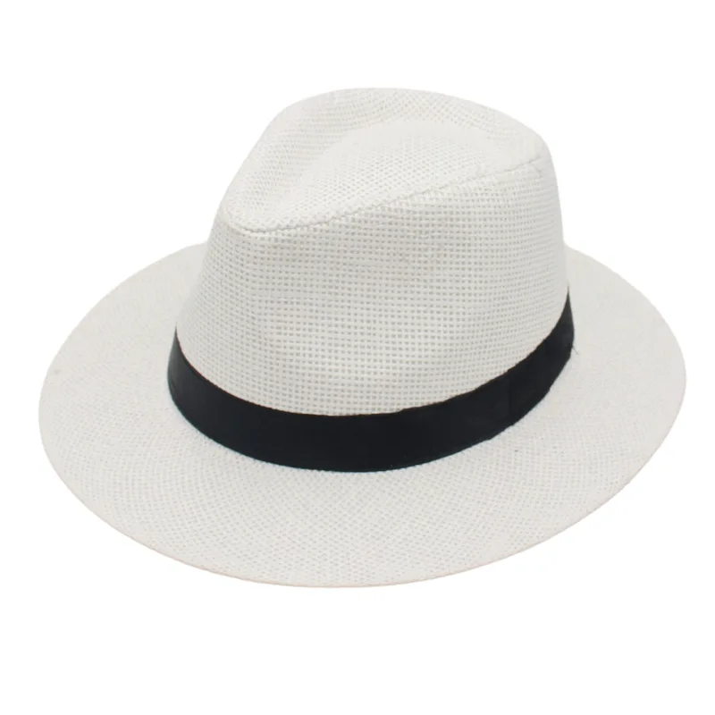 Natural Panama Straw Hats Women Men Summer Beach Sun Hat Outdoor UV-Protection Straw Cap Lady Casual Wide Brim Sun Caps 57-62cm