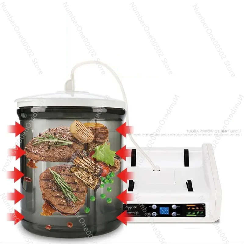 7L Household Automatic Electric Vacuum Food Marinator Tumbling Machine LCD Inteliigent Hamburger Pickling Machine for Shop.