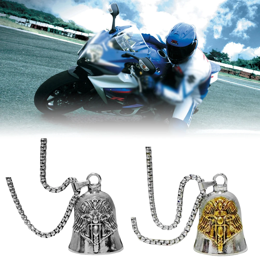 Pendant Men's Hip Hop Rock Riding Exorcism Amulet Jewelry Decroation Bike Gift Punk Wing Motorcycle Bell Keychain Accessories