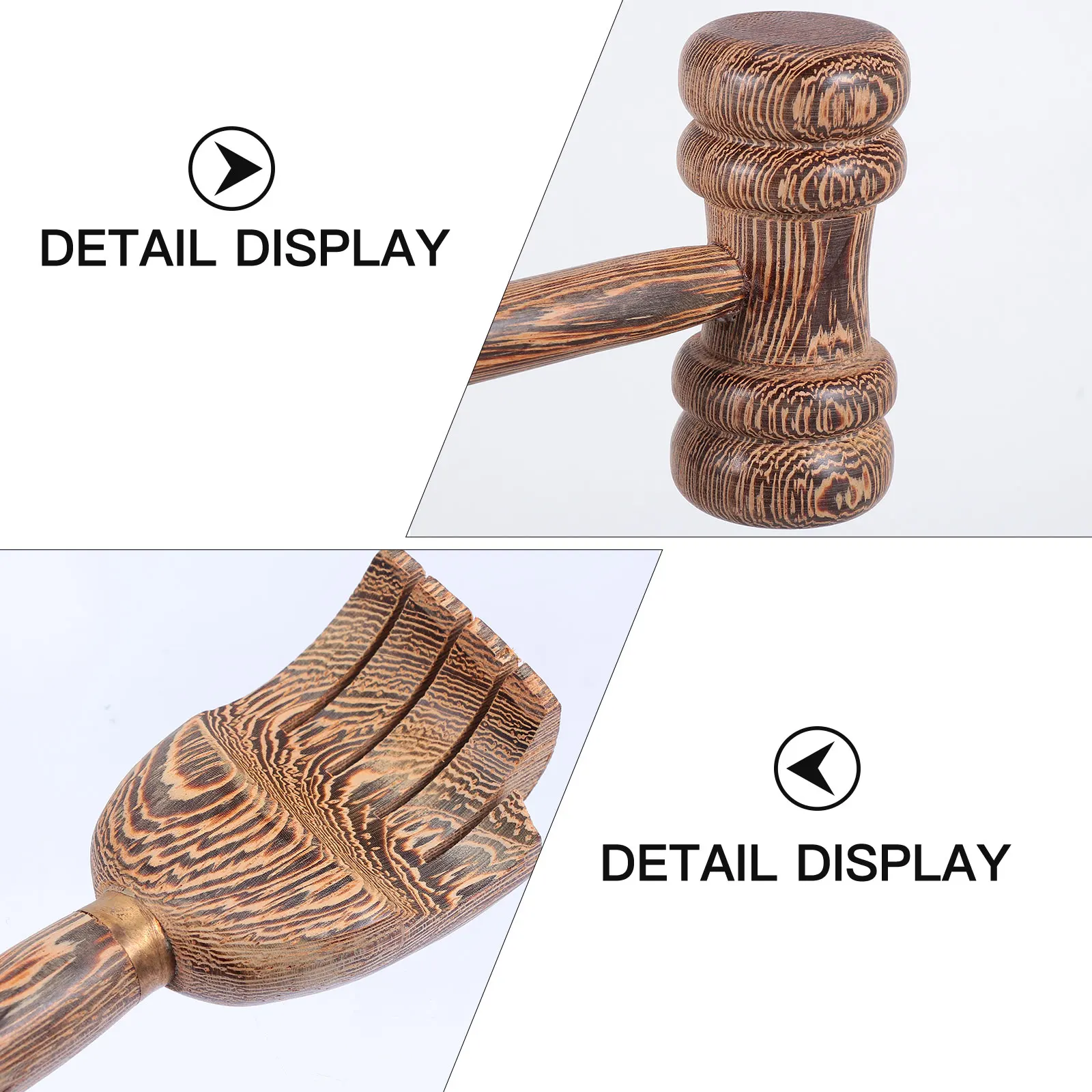 

2Pcs Wood Back Scratcher Double head Massager Long H Muscle Relaxation Tool Neck Shoulder Hammer Practical Gift Body Massager