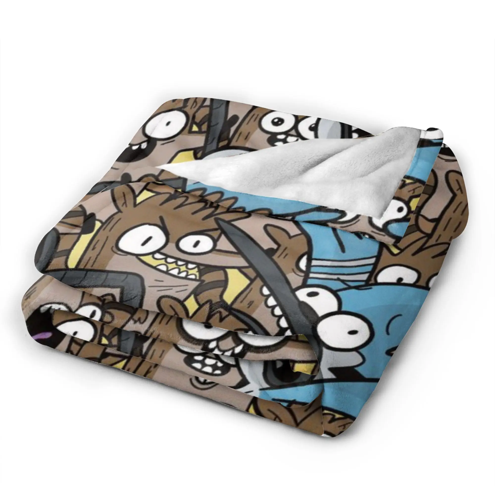 Picture 5: Mordecai and Rigby R-Regulars Anime Show Throw Blanket for Couch  Fuzzy Soft Plush Blanket Multi-size Bedspreads for All Seasons