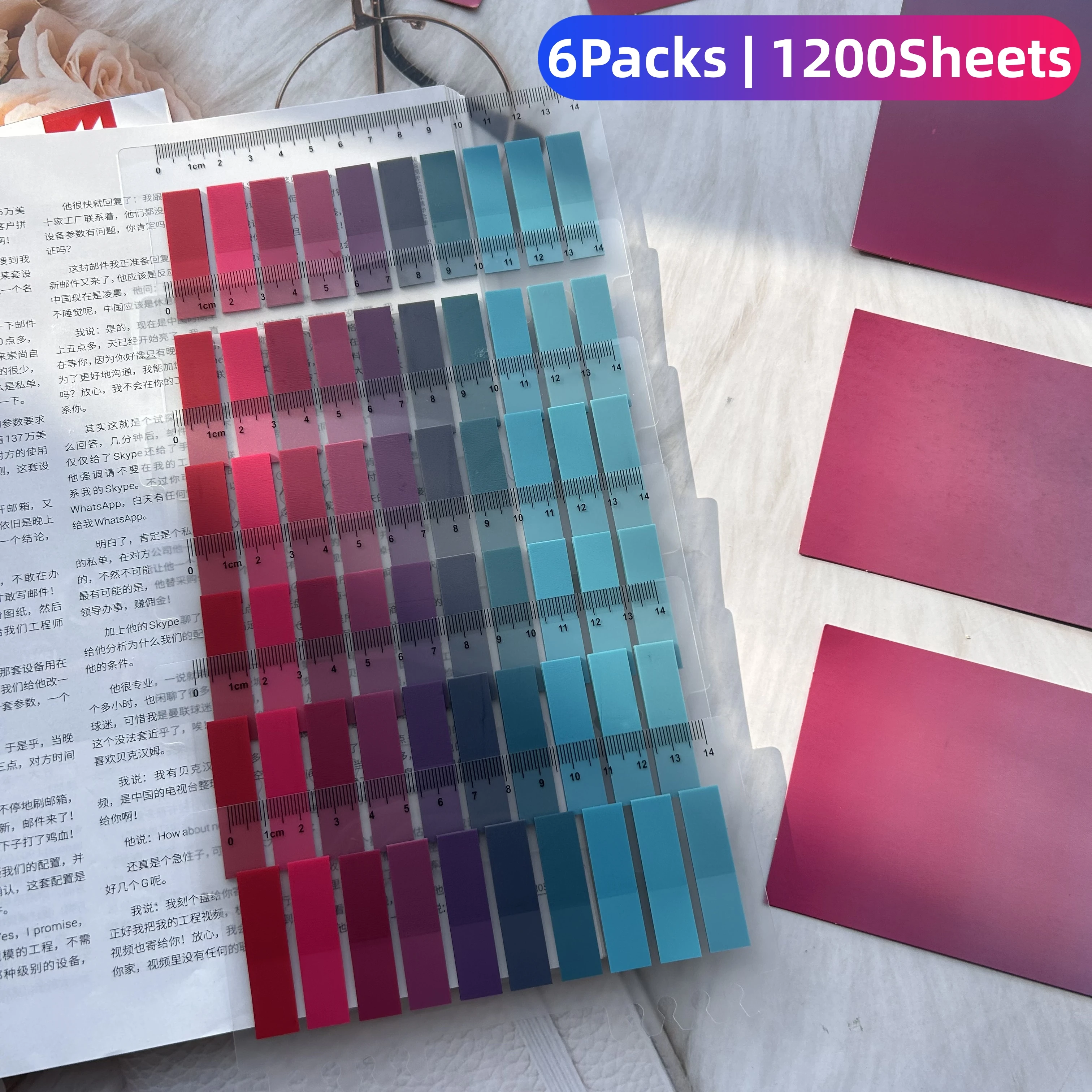 

Sticky Notes 200 Sheets Transparent Self Adhesive Bookmark Page Flags for Reading Books School Office Stationery Supplies