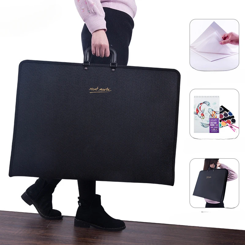 Multi Functional Waterproof Painting Bag A3 Handheld PP Waterproof Drawing Work Storage Bag Office File Art Material Storage Bag