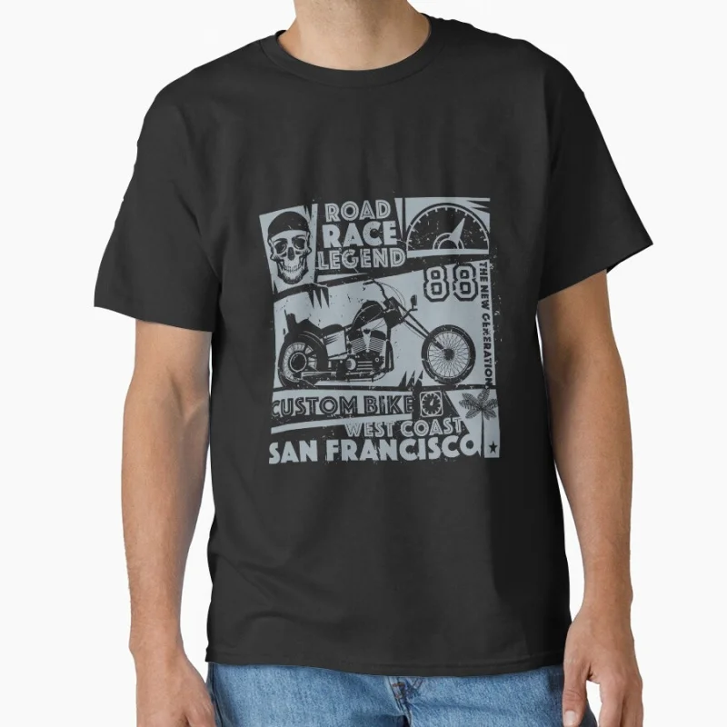

Retro Café racer Motorcycle Sports bike Cafe Racer Rider 100% cotton printed Vintage T Shirt large size Adult tops S-6XL
