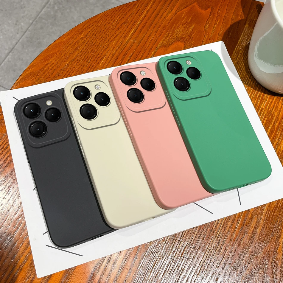 For Infinix Hot 40 Pro 40i Case Simple Cover Soft Liquid Silicone Shockproof Solid Color Phone Cases For Infinix Hot40 Pro Funda