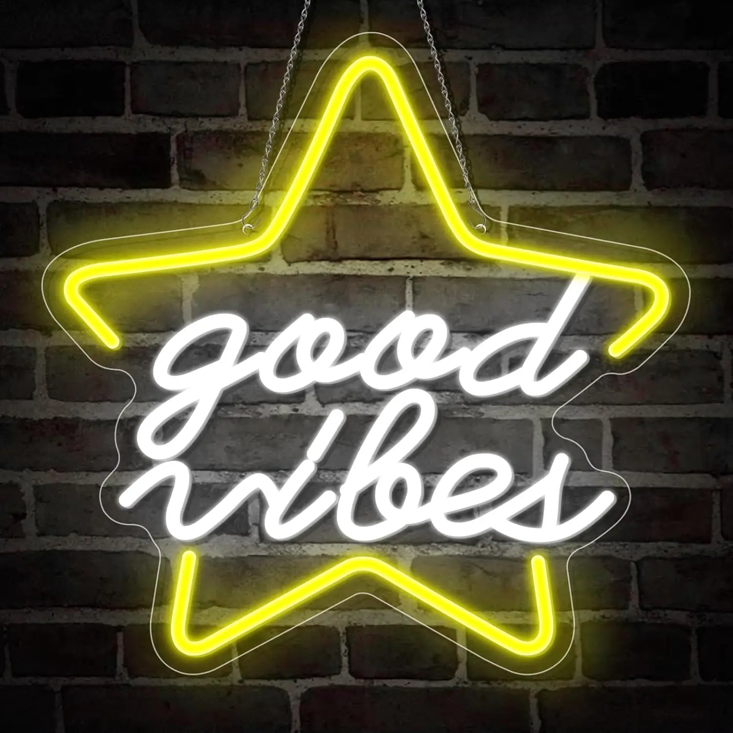 

Good Vibes Неоновая вывеска USB с регулируемой яркостью, светодиодная лампа для спальни, бара, клуба, дома, игровой комнаты, украшение для студии макияжа, подарок