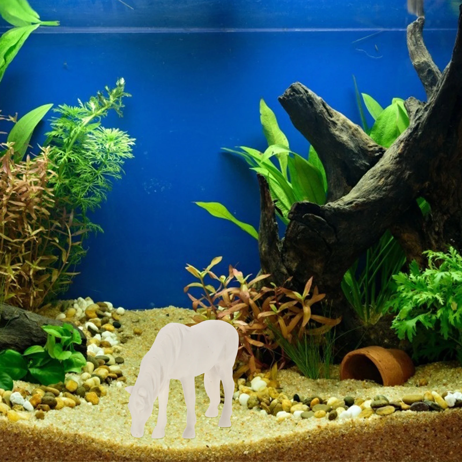 

1Pcs Mini White Horse Resin Decoration Simulation Horse Mini Landscaping Ornament Reptile Box Reptile Tank Decor