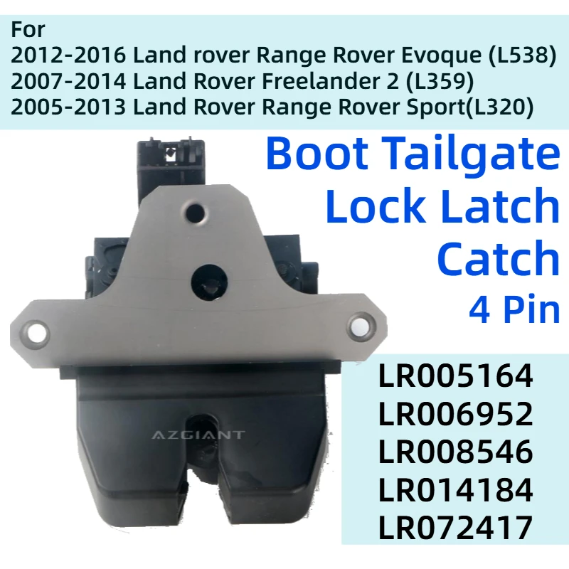 

Boot Tailgate Lock Latch Catch For Land rover Range Rover Evoque Freelander 2 Sport L320 L538 L359 LR005164 LR006952 LR008546