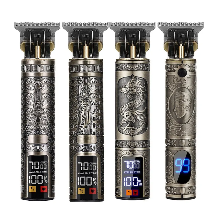 T9 tóc Clipper điện ma thuật Fader chuyên nghiệp khắc cắt dao cạo điện với LED hiển thị kỹ thuật số