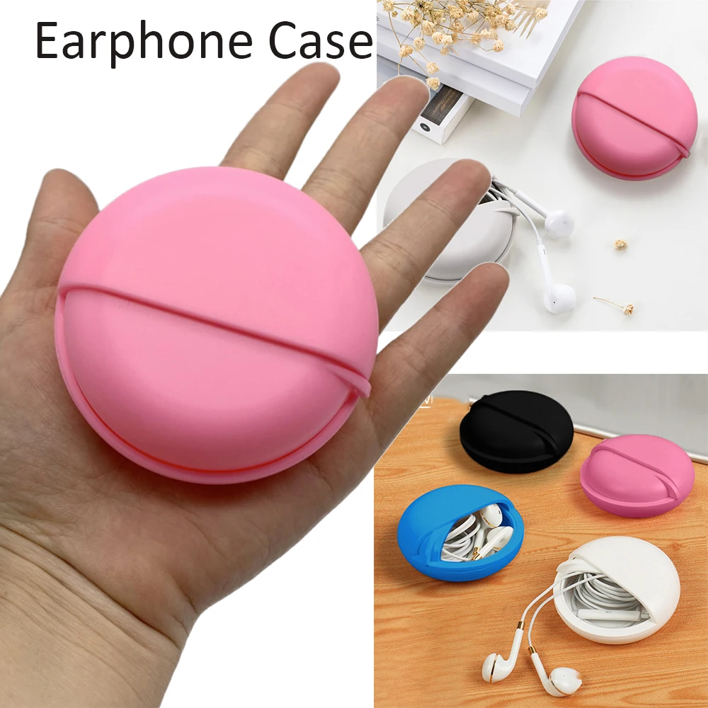 Multi-function Rotating Storage Round Shaped Carry Pouch Wire Cable Organizer Earphone Case Data Line Box Jewelry Protective