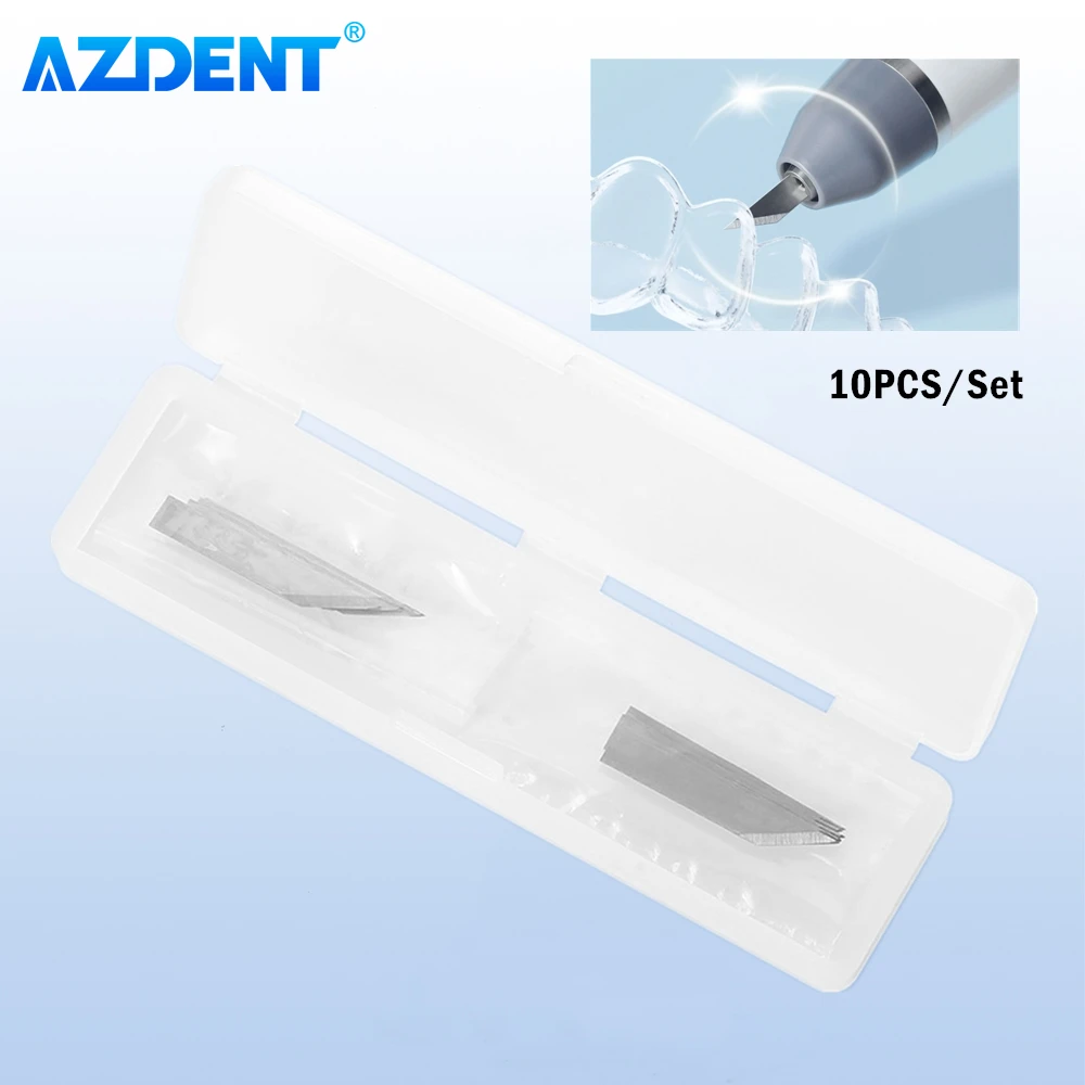 

10PCS AZDENT Dental Special Blade fit for Ultrasonic Carving Knife Machine UC60 Cutting Orthodontic Retainer for PVC Plastic