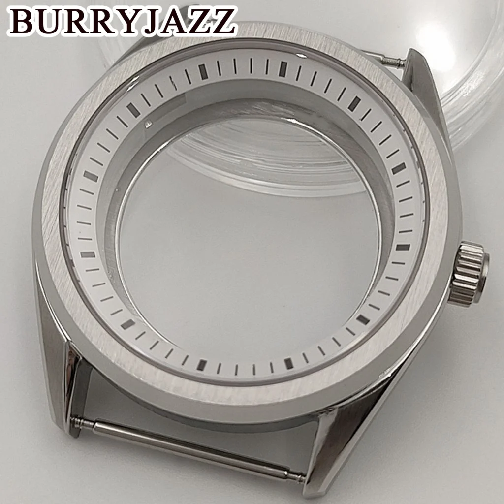 

GS Case 40mm NH35 NH36 4R35 NH34 NH38 Watch Case Silver Stainless Steel Sapphire Glass Black White Chapter Ring Watch Case