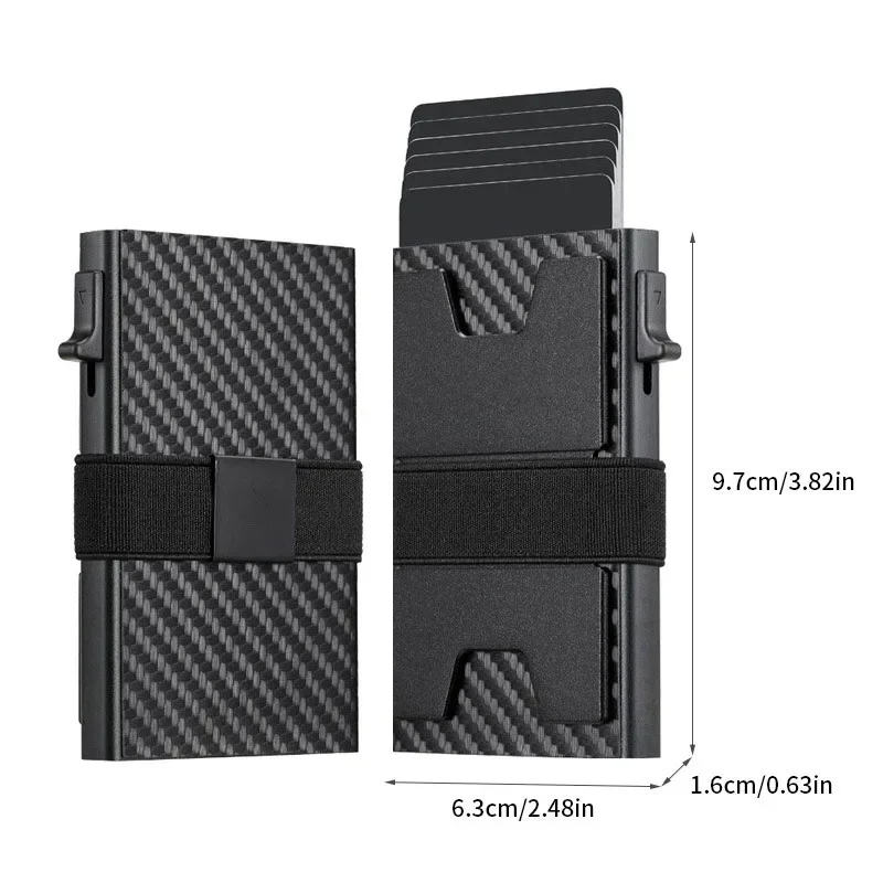 Slim Aluminum Durable Expandable Backplate RFID Blocking Minimalist Metal Pop Up Wallet Holds 12+ Cards Plus Cash