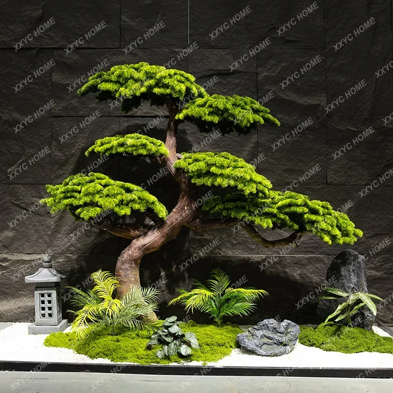 Outside the Tree Decorative Showcase Green Plant Landscape Fake Trees Decoration Podocarpus Macrophyllus image 3
