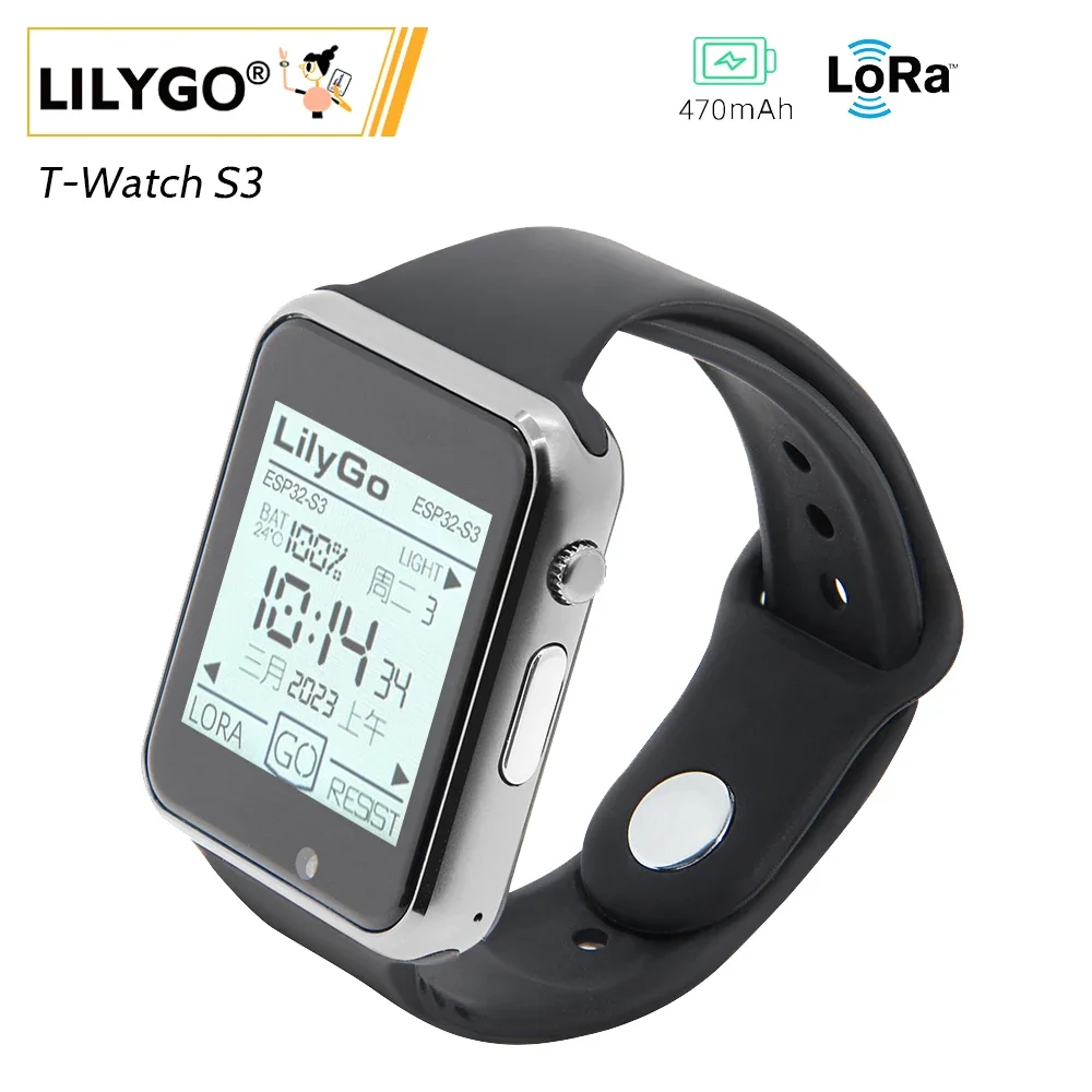 LILYGO T-Watch S3 ESP32-S3 LoRa Smart Watch 470mAh FLASH 16MB Wearable LoRa SX1262 SX1280 DIY Programmable development board