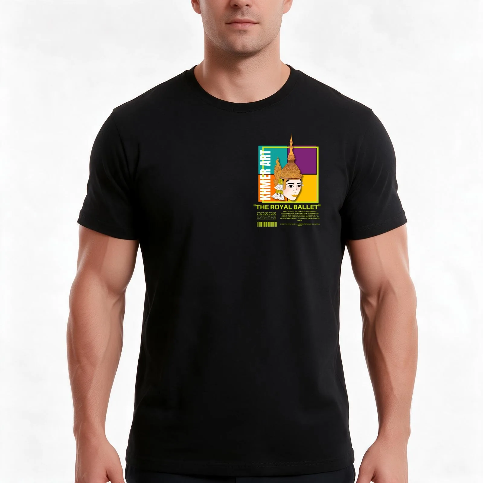 The Royal Cambodian Bullet T-Shirt, Summer Casual Cotton Tee, Oversized Streetwear Tops, Vintage Graphic Print, Unisex Men Women