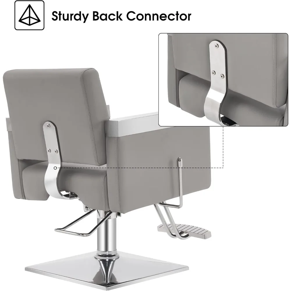 كرسي الحلاق الهيدروليكي الكلاسيكي كرسي صالون سبا تصفيف الشعر معدات التجميل 3021 (رمادي) #5