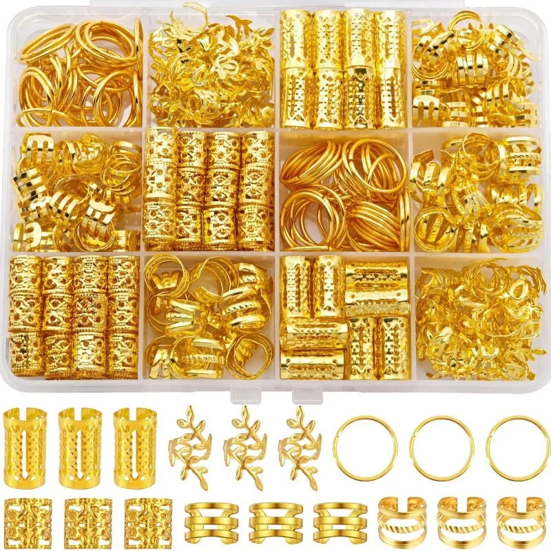 Gold Metal Dreadlock Hair Loops for Braids