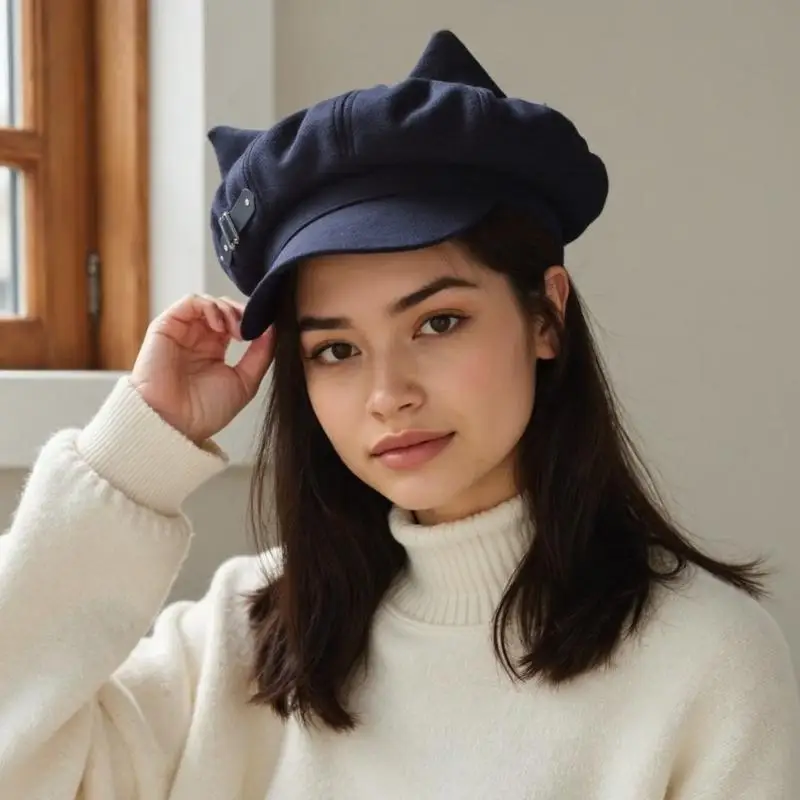 L5YA الجدة قبعة أجرة أنيقة للرجال النساء قبعة الظلام خمر قبعات أجرة للجنسين أغطية الرأس الخريف الشتاء قبعة لارتداء اليومي #4