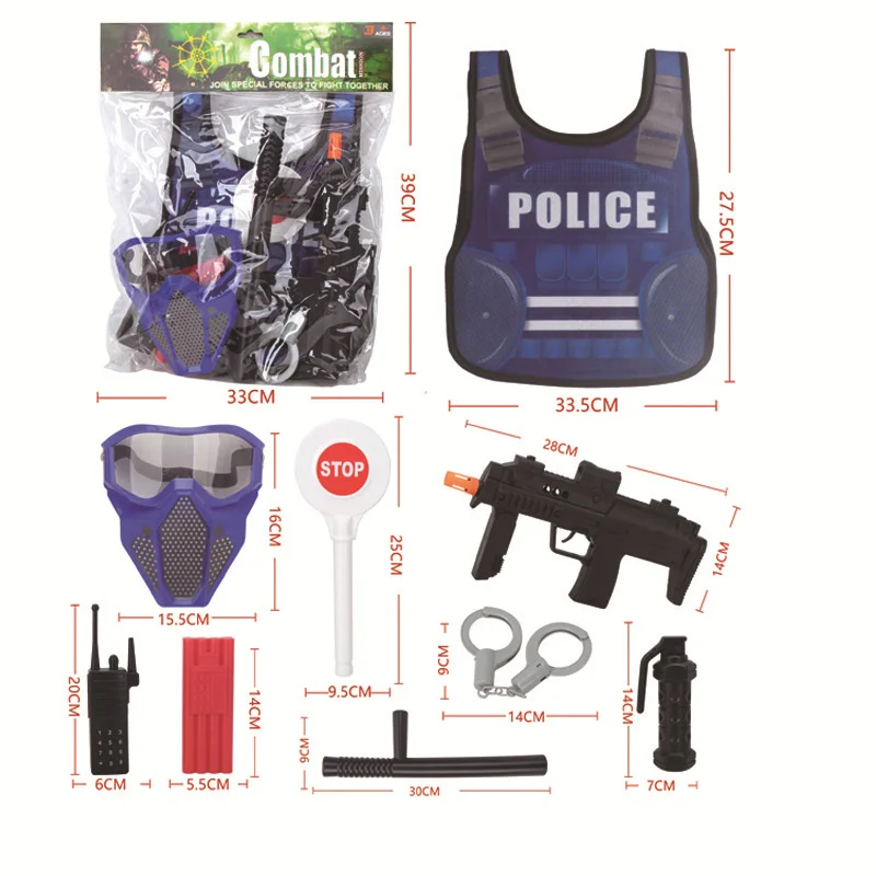 Nouveau jeu de rôle pour enfants ensemble de jouets de Police spécial gilets de Police masques pistolets jouets jouets de jeu de simulation pour enfants cadeaux d'anniversaire