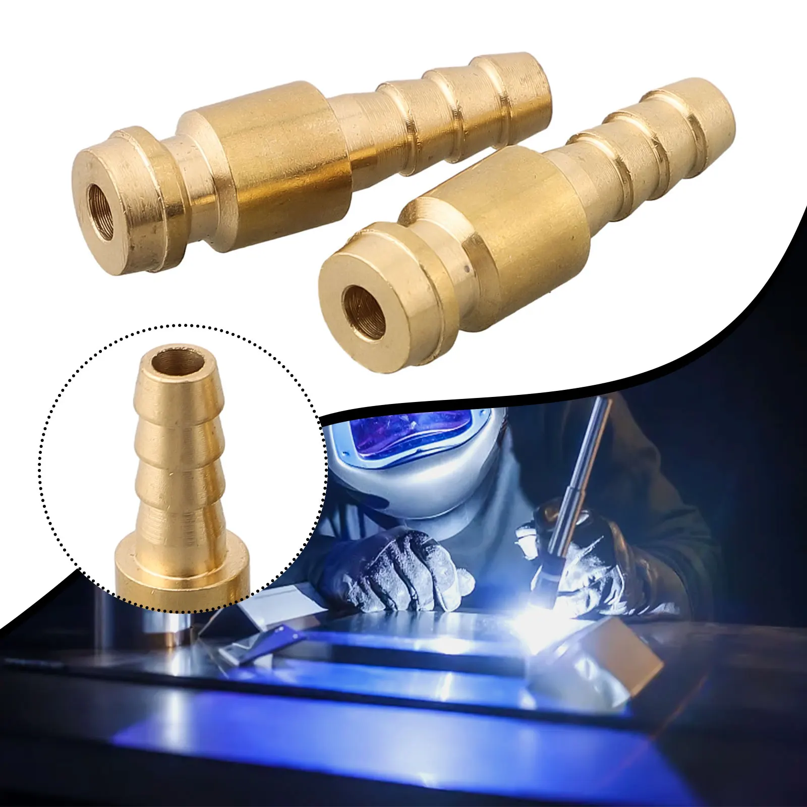 6mm Gas And Water Male Adapter Quick Connector 2pcs Fit For TIG Welding Torch Intake 6MM/8MM /10MM Replacement Part