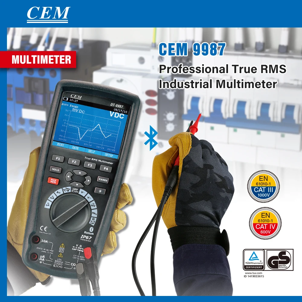 Cheap CEM Smart Professional Digital Multimeter Dual Display Mode NCV 4-20mA Process Loop Measurements With % Reading