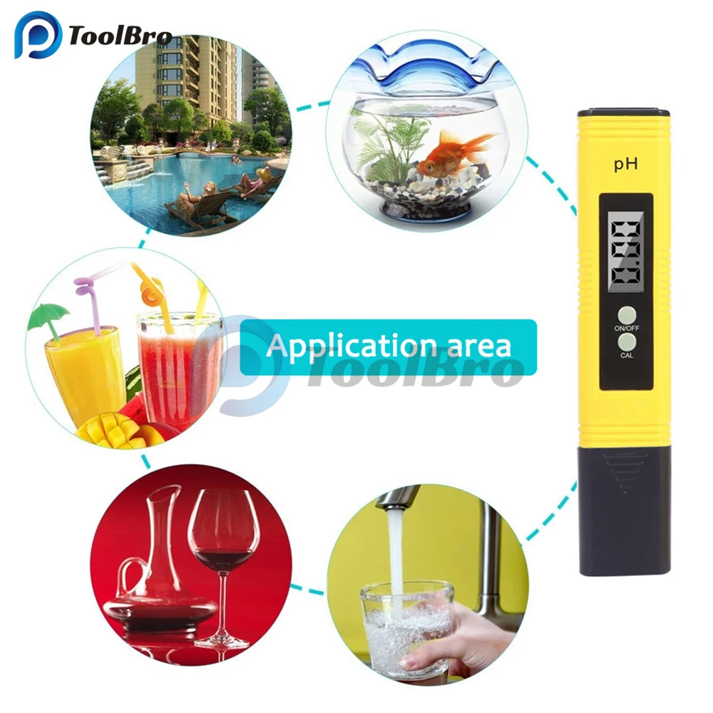 LED Digital PH Meter Water Quality Test Pen High Precision Portable PH Monitor Detector for Aquarium Hydroponics with Calibrate