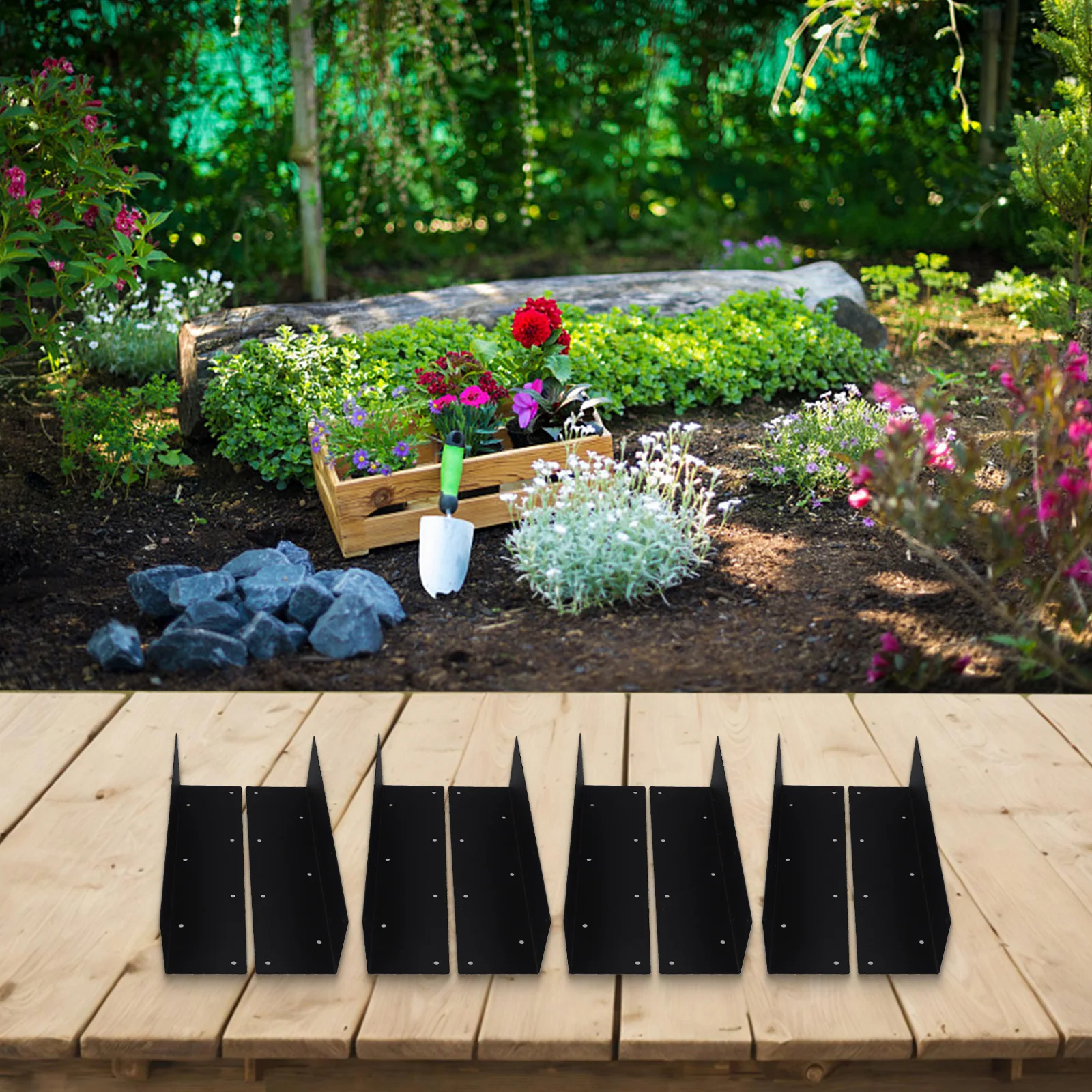 Garden Box Corner Brackets Compatible with For 20 24 Inch Tall Raised Beds Carbon Steel Connectors with Deep Thread Screws