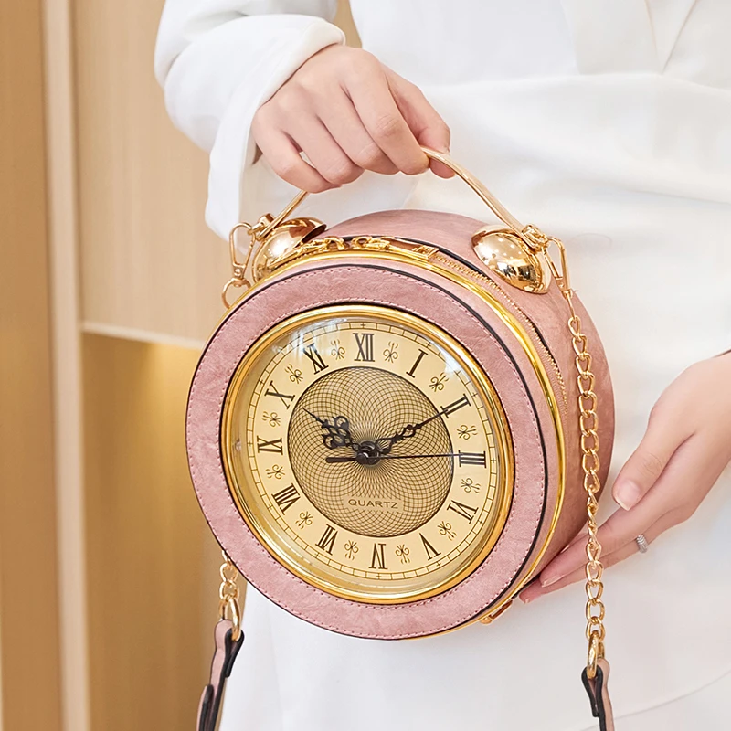 

A new retro handbag for women in 2026, a creative clock and watch bag, and a quirky and fun small round bag