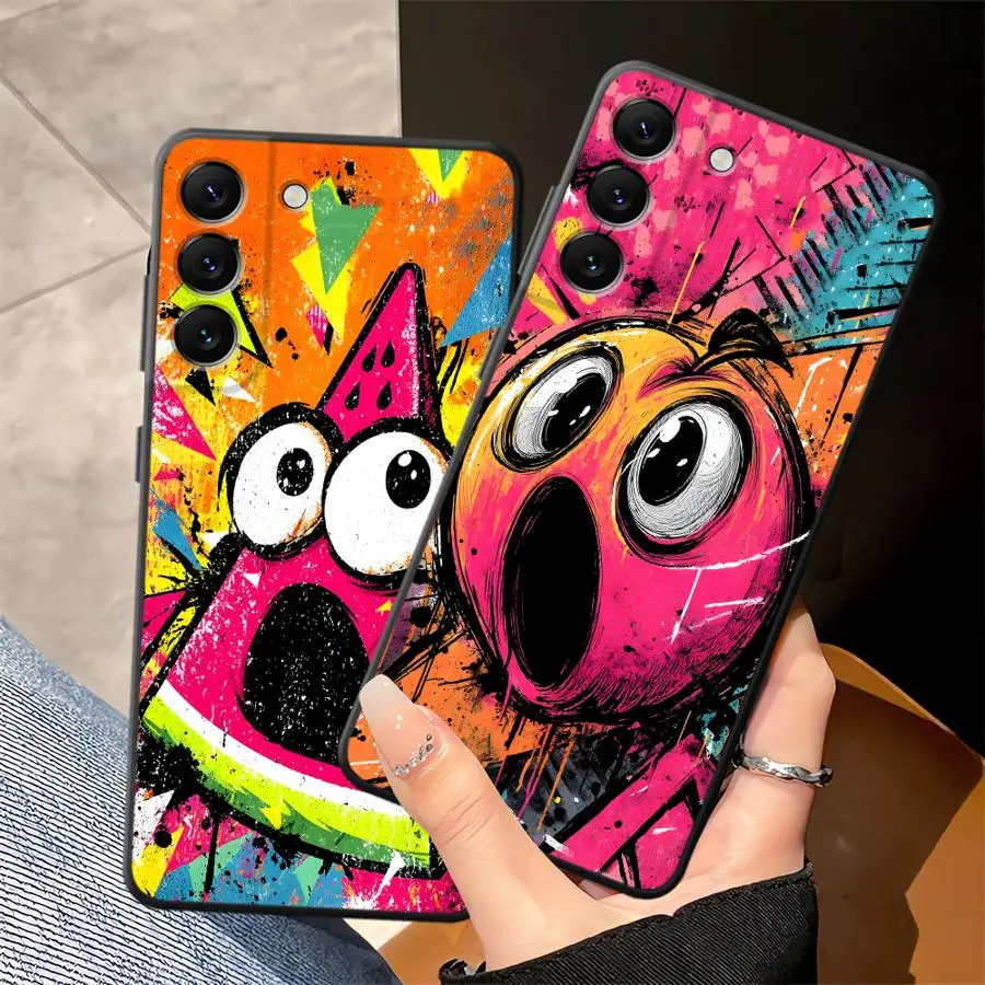 Fun Fruit Graffiti Case for Samsung Galaxy A51 A73 A41 A23 A53 A26 A72 A22 A52 A35 A24 A55 A25 A71 A32 A36 Soft Phone Cover