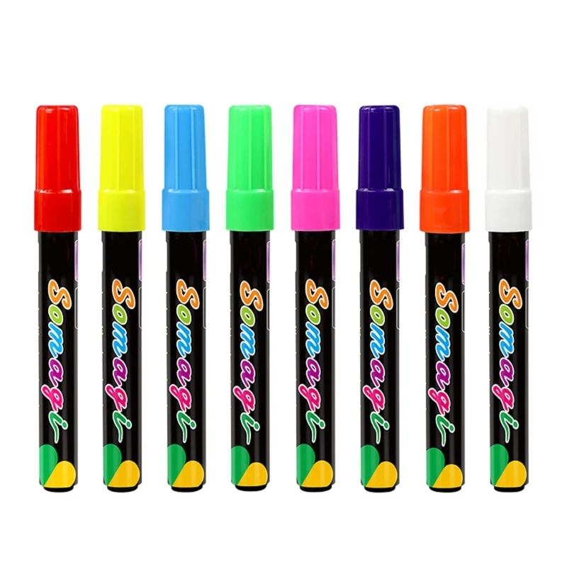 

8Pcs Liquid Chalk Marker Pen 8 Color Washable & Wet Erase Chalk Makers for Blackboards Chalkboard Signs Glass Window