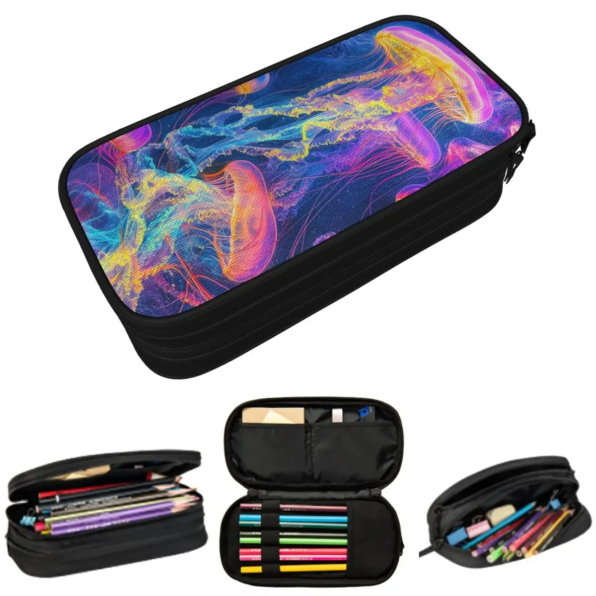 

Fantastic Jellyfish Swarm Pattern Pencil Case for Boys Girls School Pen Box Pencil Bag Stationery Supplies Pen Holder Bag
