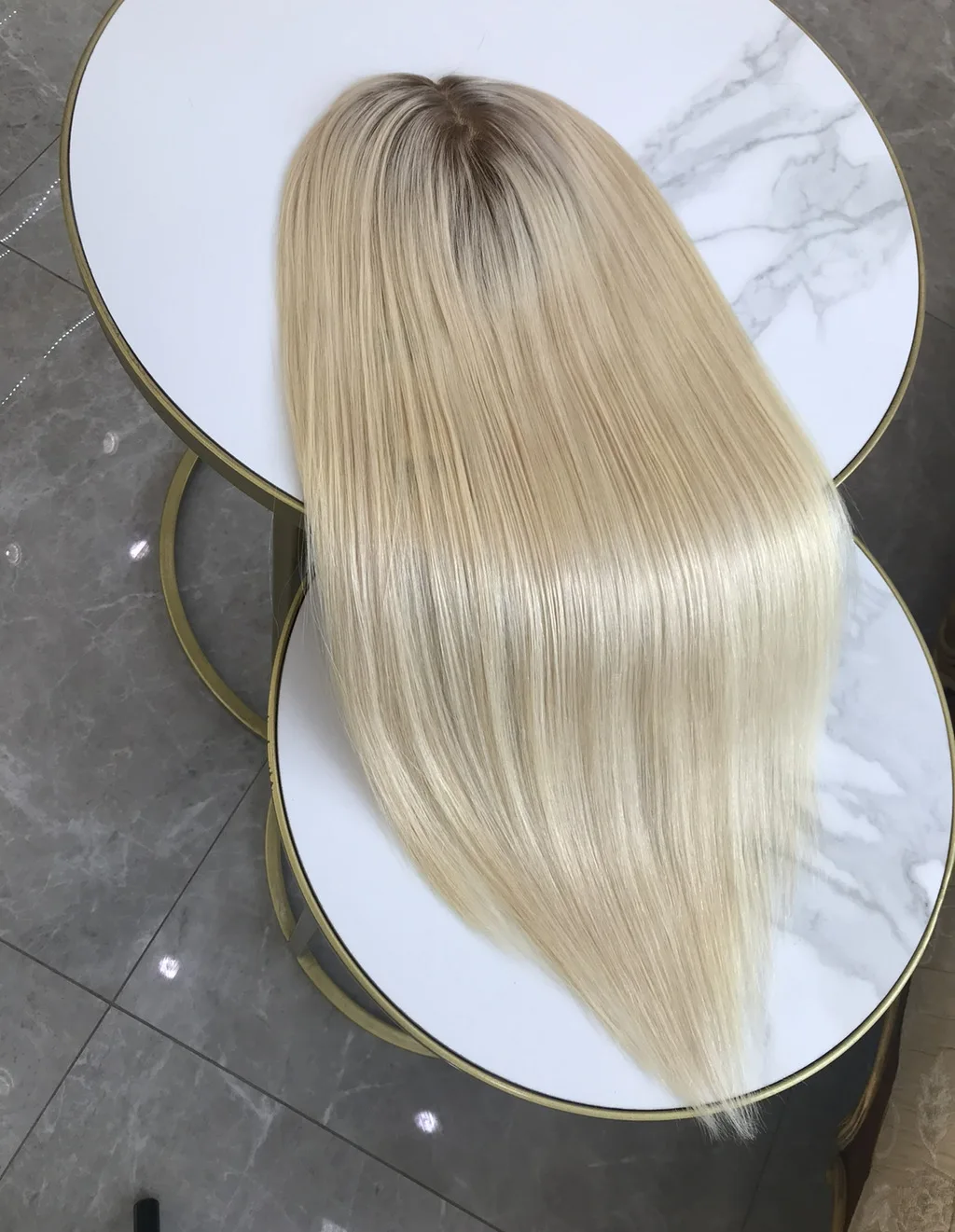 Pelucas frontales de encaje rubio ceniza para mujer, cabello humano completo, sin pegamento, liso, 13x6, HD, transparente, prearrancado