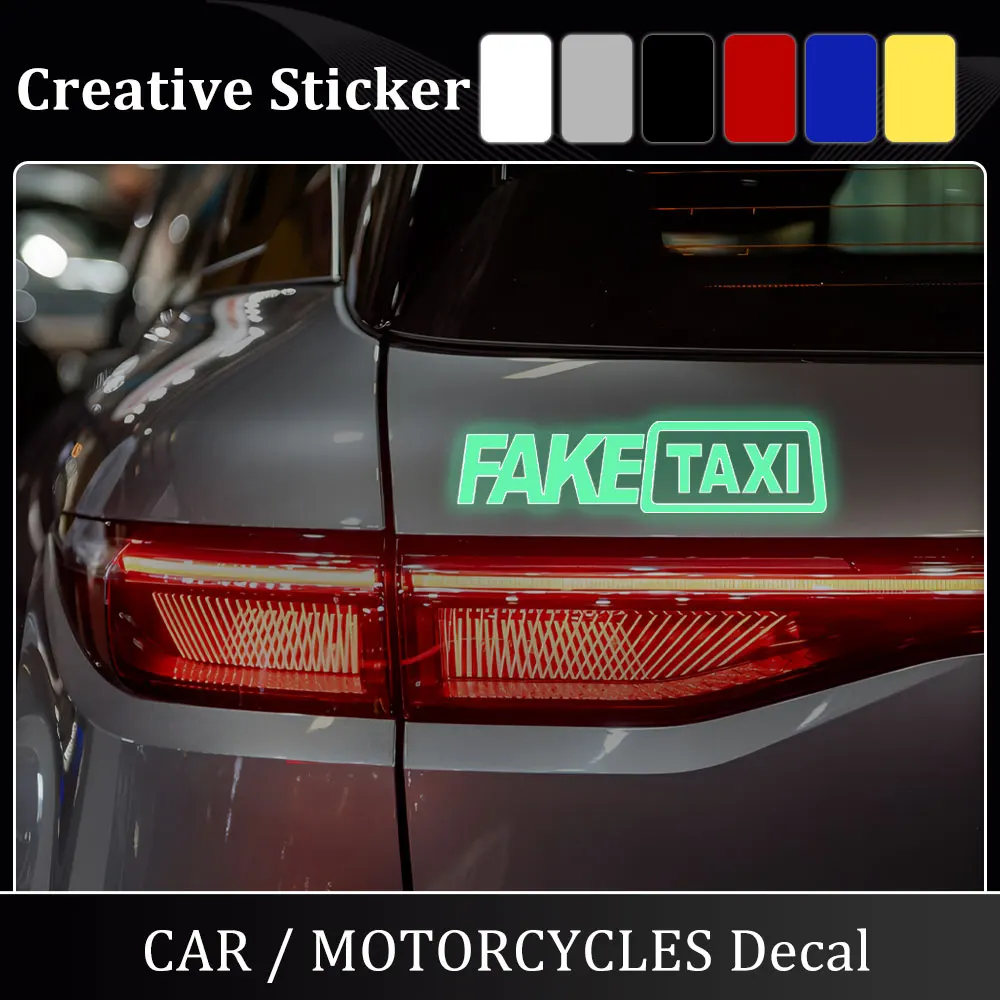ملصق سيارة تاكسي عاكس مزيف ، ملصق فينيل ذاتي اللصق ، مقاوم للماء لهوندا وتويوتا وفولكس فاجن ، بي ام دبليو ، ديكور نافذة مضحك