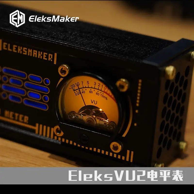 Top! EleksVU2 level pickup meter pickup lamp RGB light level sound control tube amplifier VU meter head with backlight