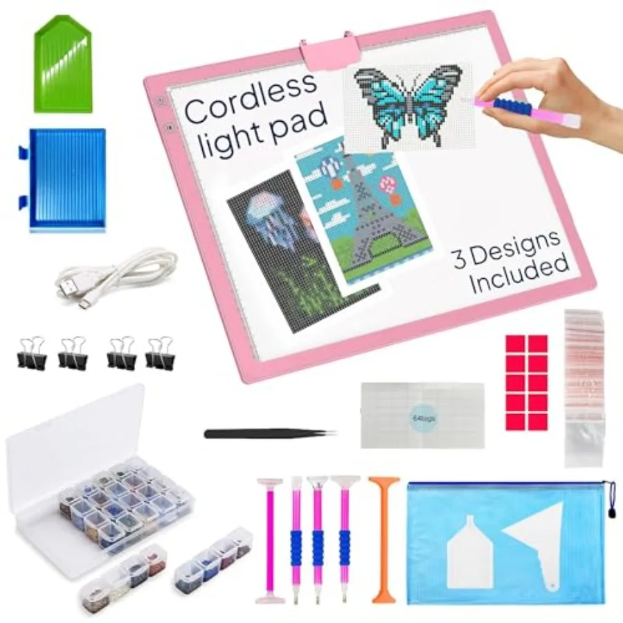 

Rechargeable Light Pad for Painting and Art Projects LED Light Board with Art Accessories Ultra-Thin and Portable Dot Light Boa