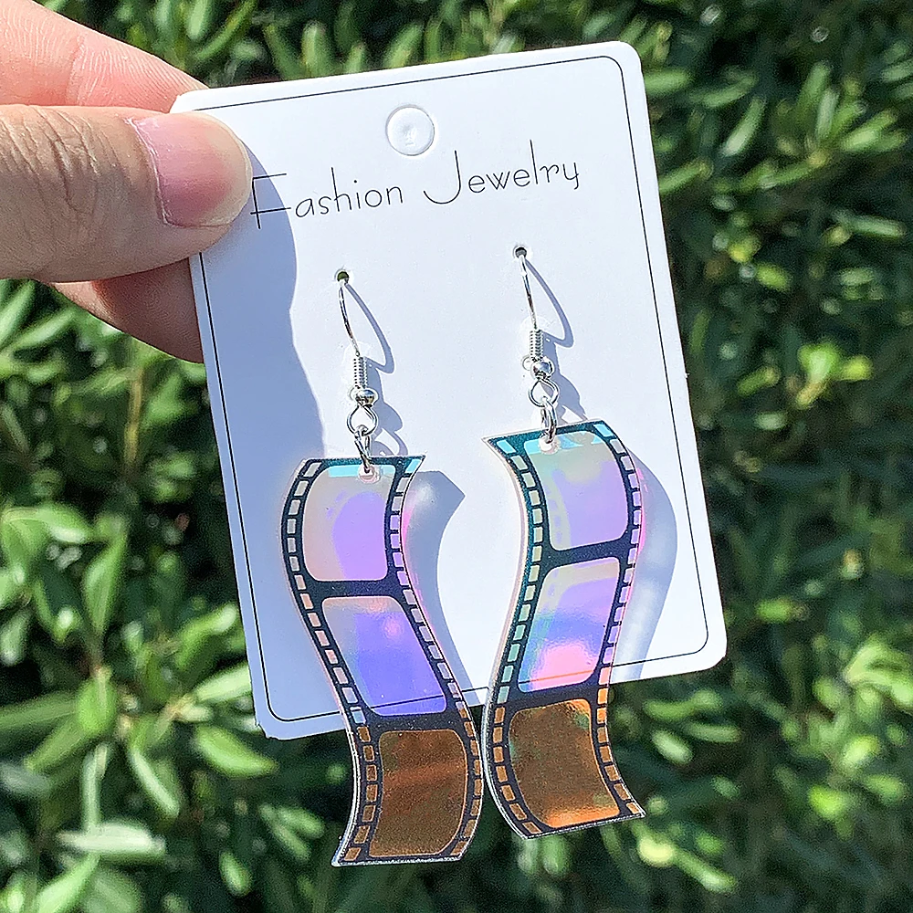 WELBACK Unique Handmade Creative Funny Acrylic Chic Hatchet Goldfish Film Umbrella Drop Dangle Earrings For Women Jewelry Gifts
