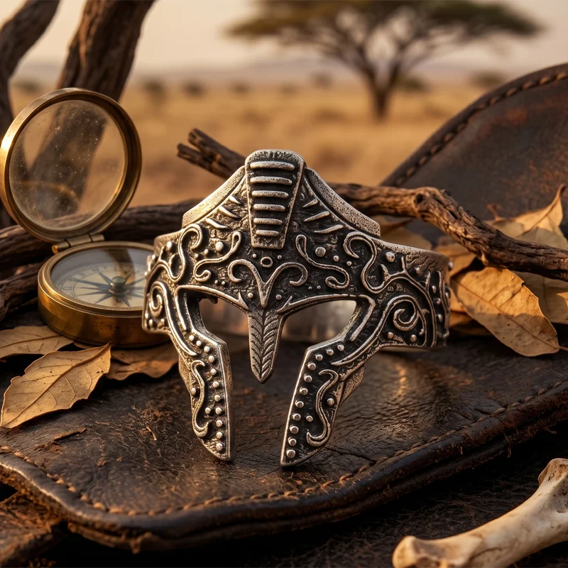 Buy 2 Get 1 Free Stainless steel Mens Rings 22x20mm 5.56g Ring with a Greek knight helmet