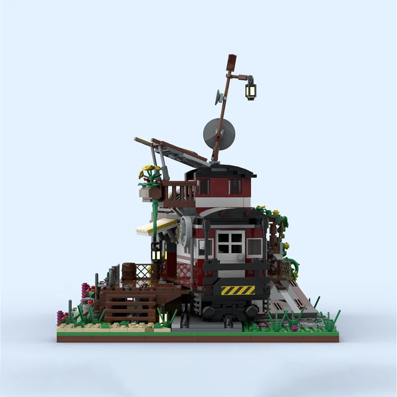 모듈형 도시 건축 모크 빌딩 블록 모듈형 경비차 꽃집 기술 블록 크리스마스 DIY 장난감 건설 선물