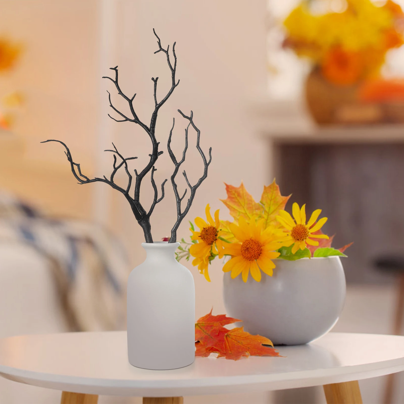 

4pcs Black Artificial Coral for Vase DIY Decorative Plant Twigs Artificial Antler Tree Branches Plastic Branches Layout Props
