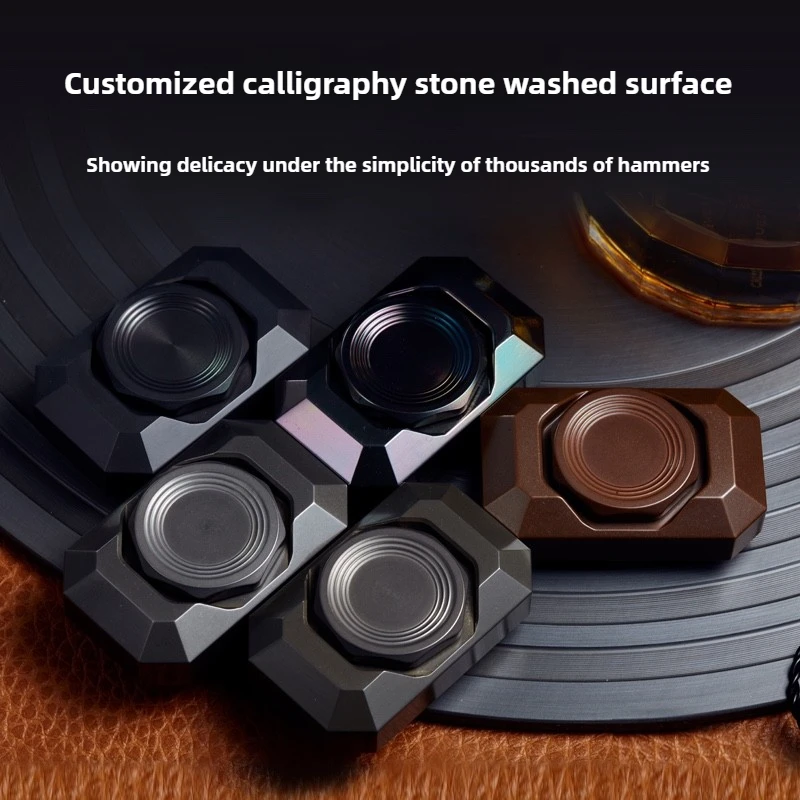 Miroir noir EDC, Type de sensation de pierres précieuses, bords arrondis, mécanique en métal, Fidget Spinner à deux pages, jouet de bureau de décompression