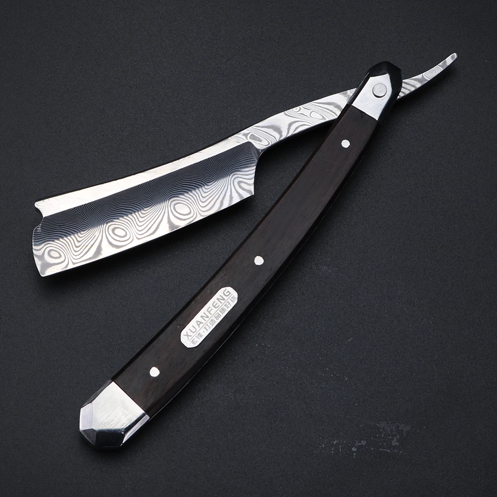 XUANFENG Damascus steel folding razor Hard steel 110 layer high hardness sharp straight razor