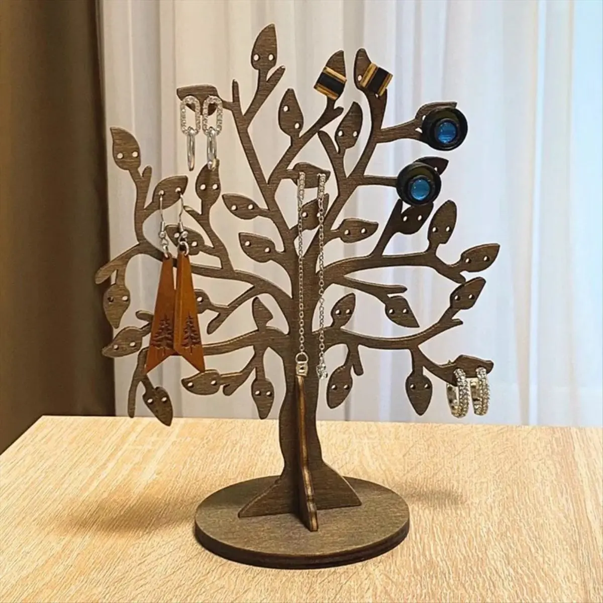 AA77 NEW Wood Jewelry Holder Stand,Earring Tree Organizer,Jewelry Tree Earring Display Stand Jewelry Storage Tree Storage Rack