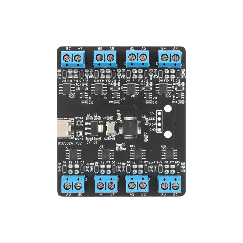 USB to 8-way RS485 Serial Port Type-C to 8-way 485 Multi-channel UART HUB RS485 Module YR-6028