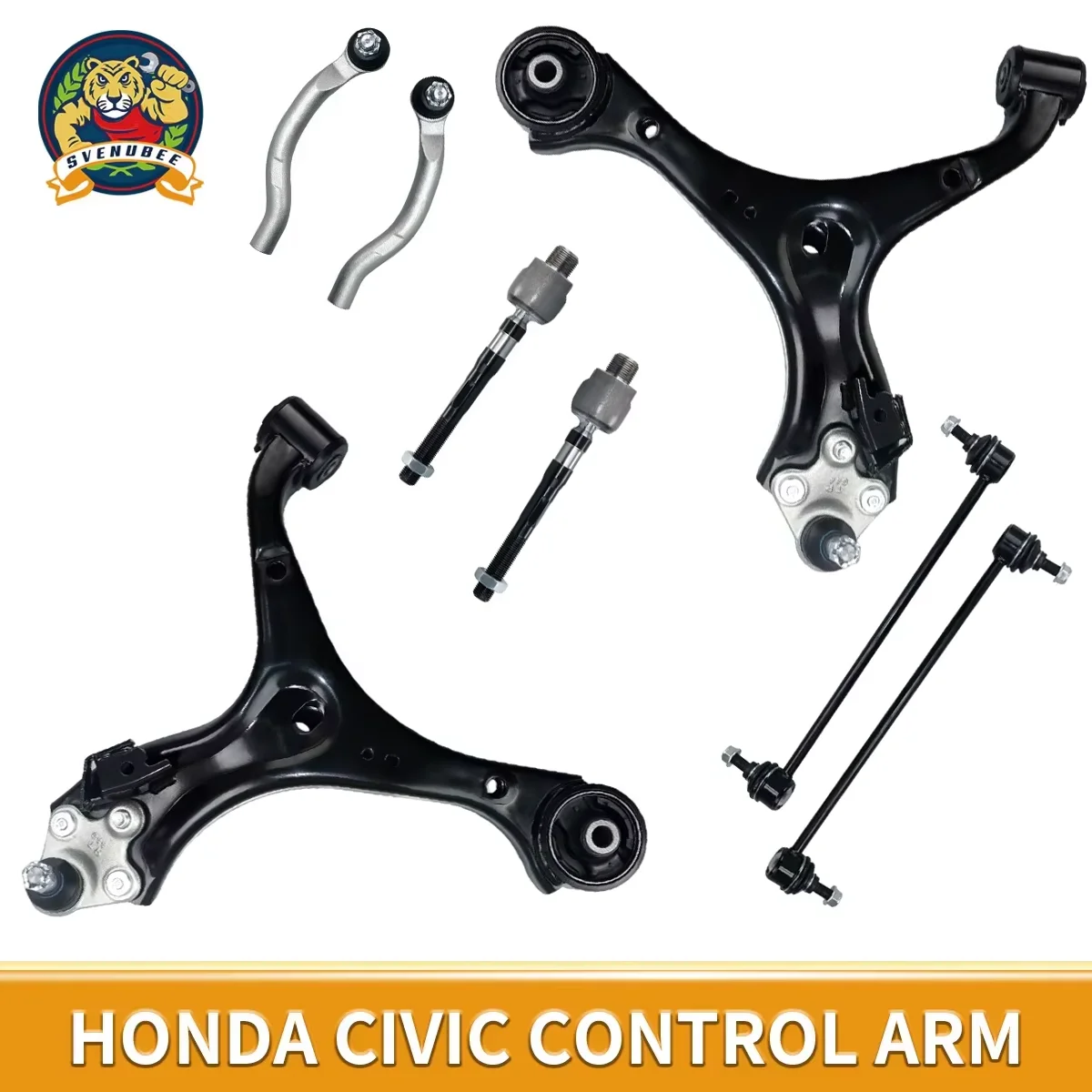 

Svenubee Front Lower Control Arms Ball Joint Tie Rod End Sway Bar End Link 8Pcs Kits for Honda Civic 2013 2014 2015 MS601100