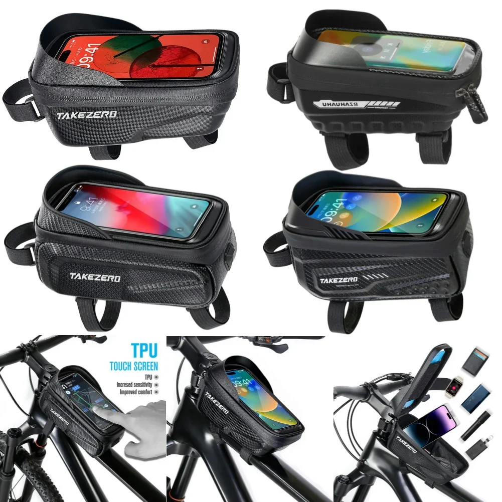 

Сумка для велосипеда Водонепроницаемая сумка для велосипеда с сенсорным экраном Верхняя передняя трубчатая рама Сумка для шоссейного велосипеда MTB Жесткий чехол для телефона Аксессуары для велосипеда