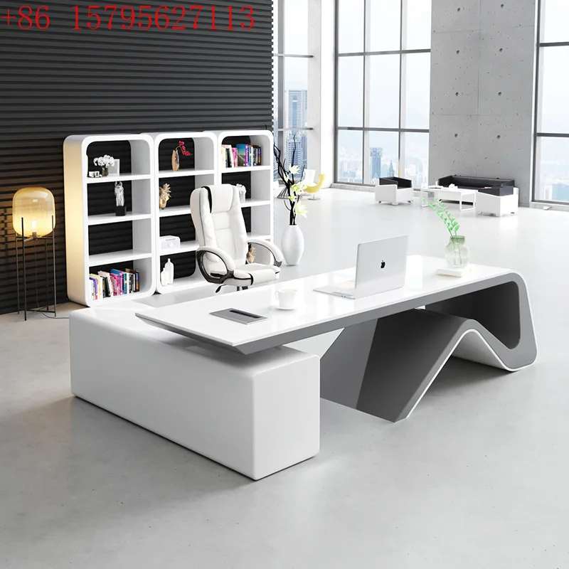 

Boss table President table Manager Supervisor table Simple class Creative paint White desk White paint